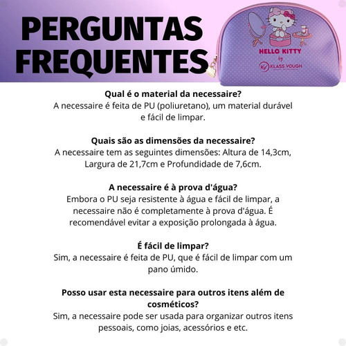 Necessaire Hello Kitty Klass Vough Estampada Lilás Kchk-02l