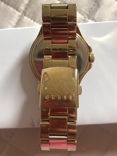 Relógio Pulso Guess Dourado Aço Com Detalhes Strass