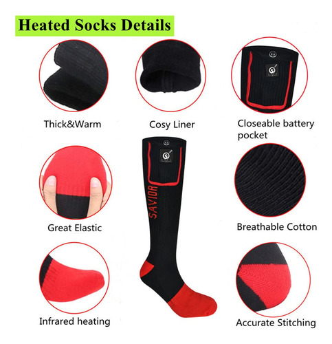 Calcetines Eléctricos Recargables Para Invierno, Calefacción