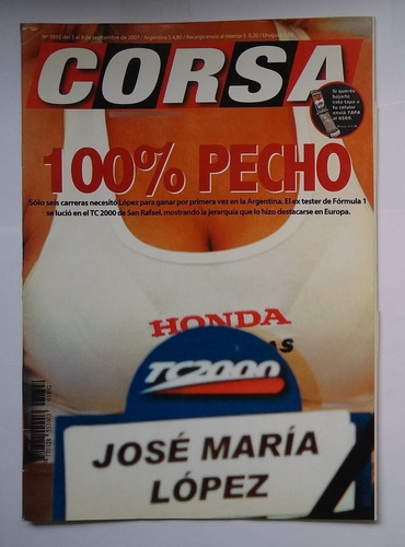 Revista Corsa Nº 1892 - Pechito López 100% Pecho - 2007 