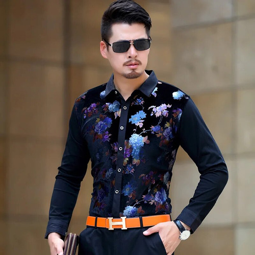 Camisa De Hombre De Manga Larga Boutique De Gama Alta Pleuch