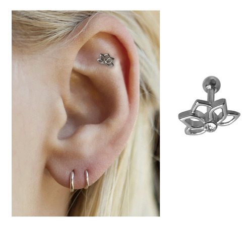 Aro Piercing Flor De Loto Helix Tragus Flat Edición Especial