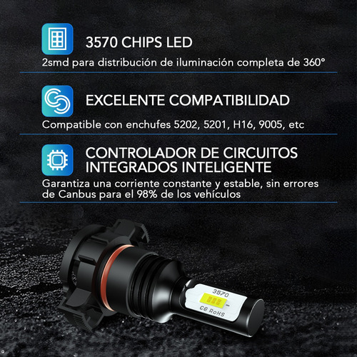 H7 H11 H16 9005 9006 H3 Bombillas De Luz Antiniebla Led