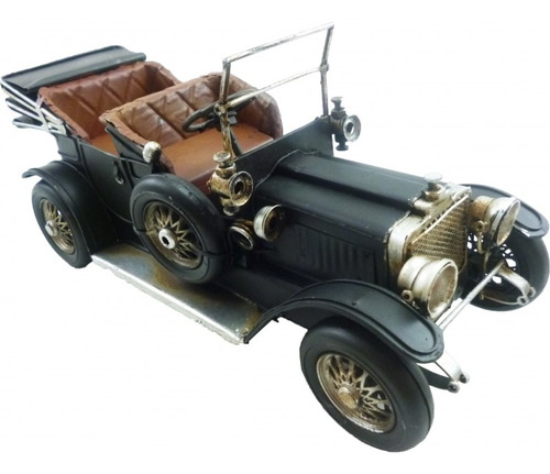 Auto Antiguo Con Capota Replica Metal Escala 28x10,5x12,5cm
