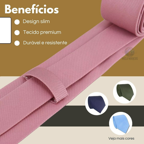 Kit 7 Gravatas Masculina Premium Várias Cores Padrinhos