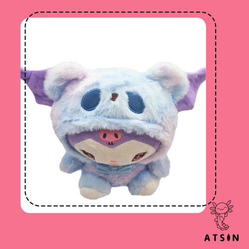 Peluche Kuromi Pijama Oso Unicornio 25 Cm Kawaii Divertido R Color Azul