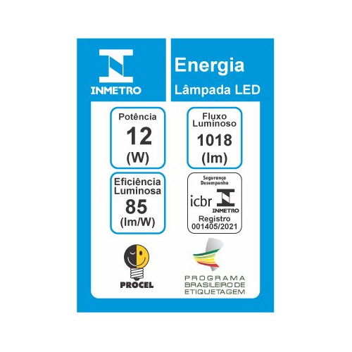 Lâmpada Led Bulbo E-27 Tkl 80 12w 6500k Biv Taschibra