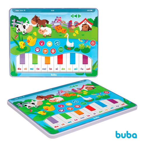Brinquedo Infantil Tablet Aprendendo Na Selva Musical Buba