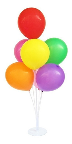 Pack 4 Pedestal Globos De 7 Varillas + 100 Globos + Inflador