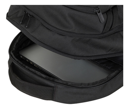 Mochila Under Armour Hustle 6.0 Backpack Unisex Negro Unisex. Diseño De La Tela Lisa Color Black / Black / White