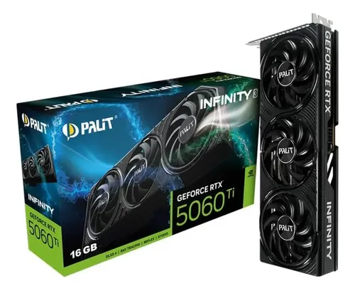 グラフィックボード・グラボ・ビデオカード Palit GeForce RTX 5060 Ti 16GB Placa de Vídeo Palit RTX 5060 Ti 16GB GDDR7 Ray Tracing 8K | Frete