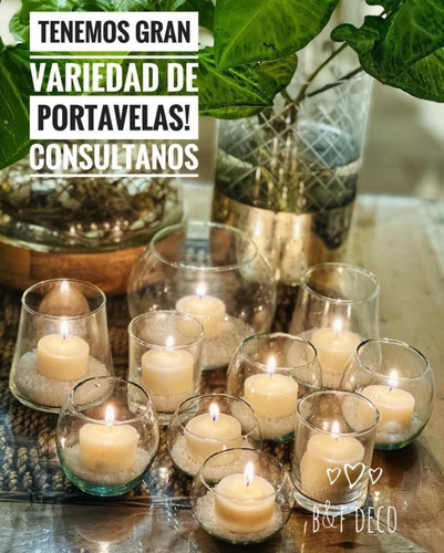 Imagen 4 de 6 de Florero Vidrio Esfera Bocha Vidrio Porta Vela Pack X50