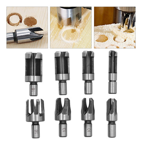 Broca For Tapones De Madera, 8 Piezas, Industrial, De Acero