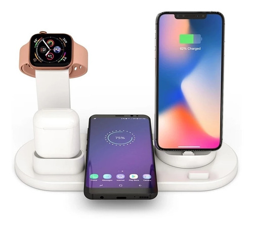 Qi Estación Carga Rápida 6en1 10w P/ 2 iPhone,iwatch,AirPods