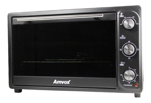 Forno Elétrico Bancada 45 Litros 220 Black 1600w Timer Amvox Cor Preto 220V