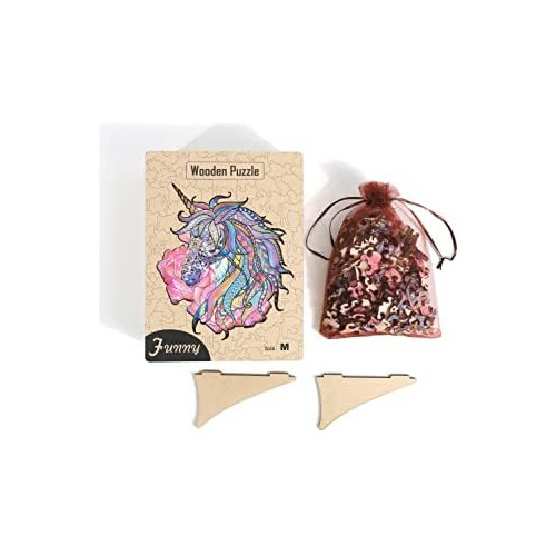Wooden Puzzles For Adults - Unicorn Jigsaw Puzzle 198 P...