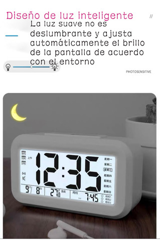 Reloj Despertador Con Pantalla Led, Fecha Y Temperatura