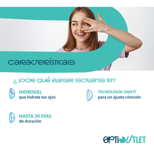 Lentes De Contacto Soflens 59 Bausch + Lomb Con Kit Optioutlet | Graduación -1.00 | Caja 6 Pzas + Espejo + Solución 60ml | Originales | Comodidad Todo El Día |