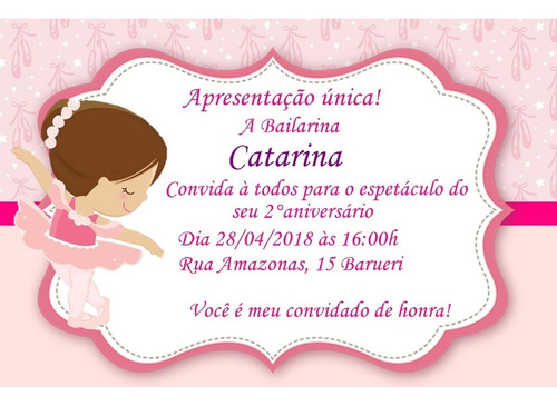 Convite Digital Bailarina - Temos Outros Temas
