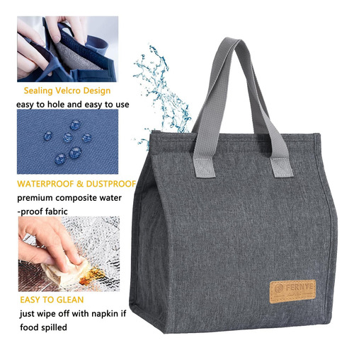 Lonchera Fernye Impermeable Termica Gris