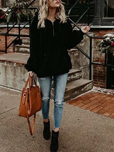 Sudadera Oversized Mujer Sherpa Acolchada
