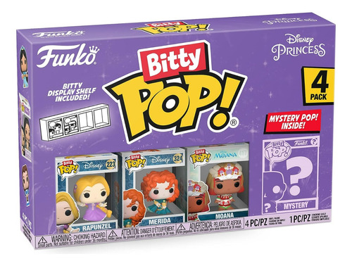 Funko Bitty Pop!: Disney Princess Rapunzel, Merida, Moana X4