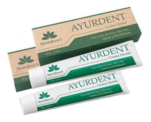 Ayurdent Crema Dental 100% Natural Ayurdeva's Sin Flúor X 2