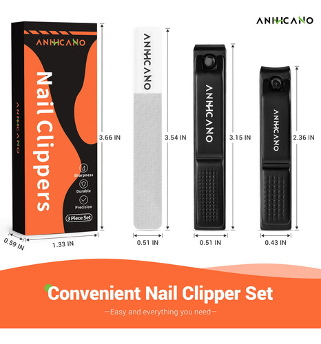 Cortador De Unhas Anichano Ultra Sharp Com Conjunto De Lixa