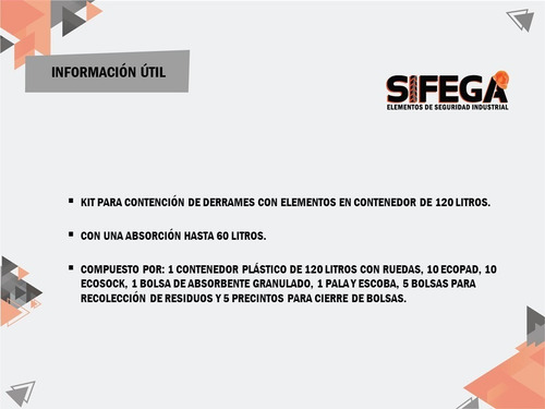Imagen 7 de 8 de Kit Antiderrame X120 Lts Ecoway