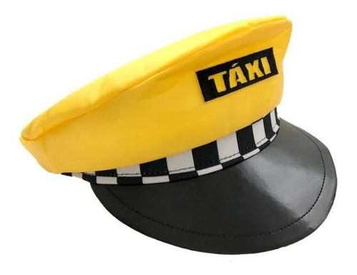 Quepe Chapéu Taxista Cor Amarelo E Preto