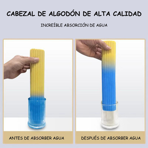 Fregona Esponja Absorbente Con Mango Telescópico, Fácil Uso Rosa