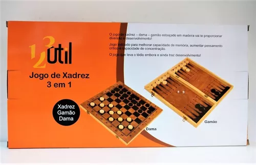 JOGO XADREZ 30CM TABULEIRO MADEIRA