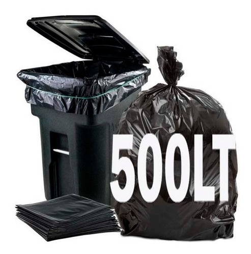 Imagem 1 de 6 de Sacos De Lixo Preto 500 Litros Reforçado C/100