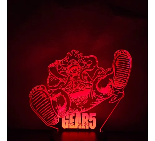 Luffy Gear 5 Risa Lámpara Led Ilusión 3d Fanart Anime