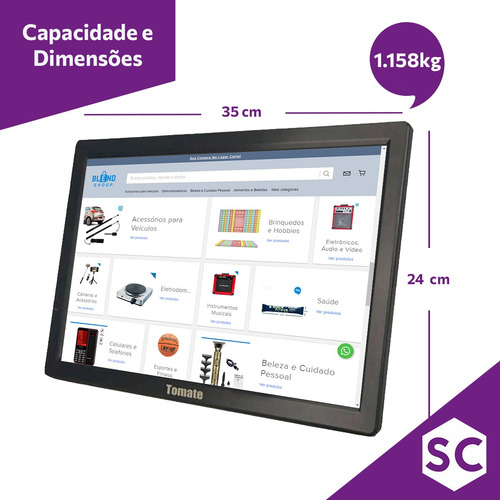 Imagem 4 de 10 de Tv Portátil Digital 15 Polegadas Led Hd Usb Hdmi Sd Monitor