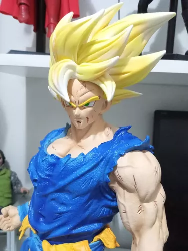 Boneco Dragon Ball Z Goku Super Sayajin Cabelo Azul Colecionável