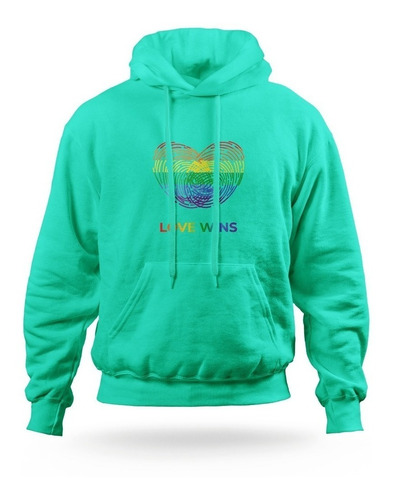 Buzo Hoddie Motivo Huella Love Wins Lgbt