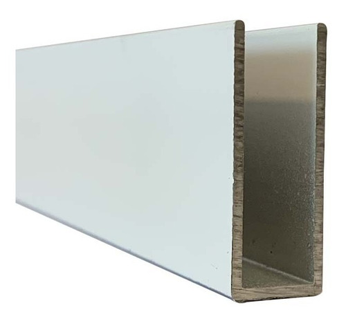 Perfil U De Aluminio  14 X 40 Mm Blanco X 6 Metros