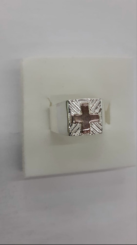 Anillo Sello De Plata C/logo En Oro Enfermero (s94)