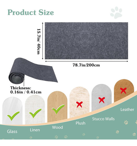 . 40*200cm Arranhadores De Sofá Protetor Cama P/ Gato
