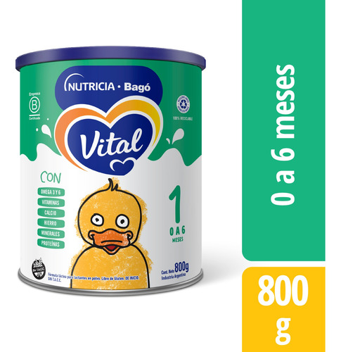 Leche Vital 1 Bebe Infantil Bifibras X 800g Nutricia Bago