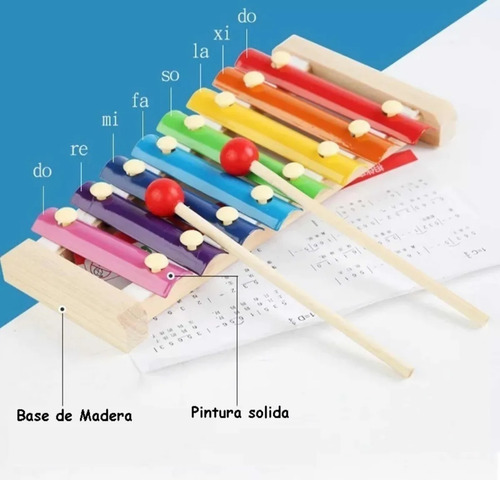 Set De 8 Instrumentos Musicales Juguete De Madera Montessori