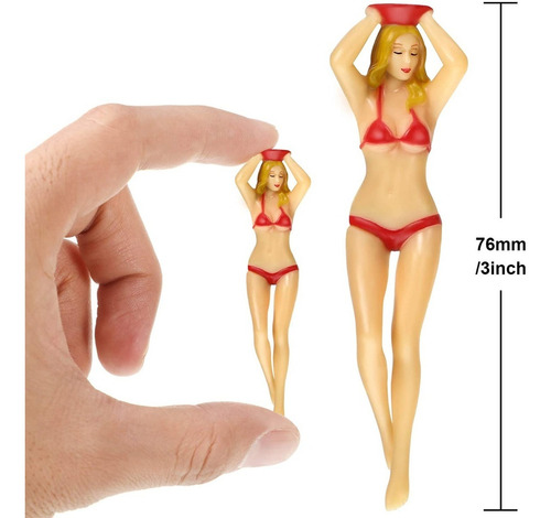 Imagen 2 de 7 de Pack X6 Golf Tees De Figura Mujer En Bikini De Plastico