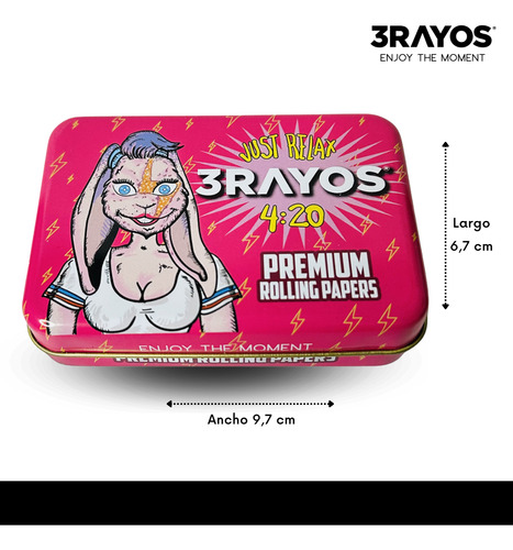 Kit Armador Cigarrillo + Lata + Celulosa Y Tips X 100 3rayos Rosa