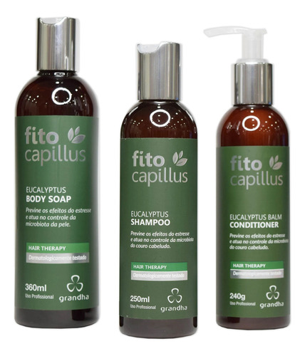 Kit Fito Capillus Eucalyptus Shampoo Condicionador Body Soap