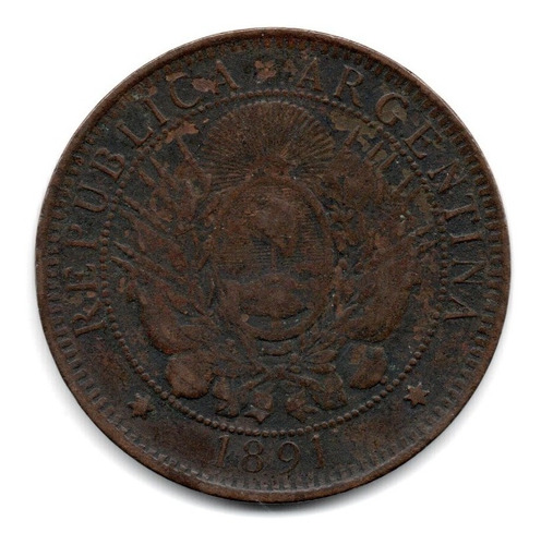 Argentina Moneda 2 Centavos Patacon 1891