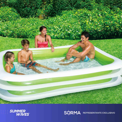Imagen 3 de 8 de Pileta Rectangular Inflable Familiar 795 Lt Summer Waves