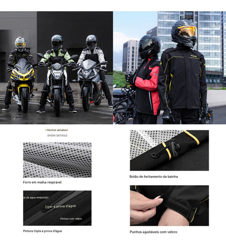 Yi Capa De Chuva Unissex Moto De Impermeável Para