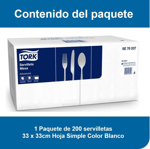 Servilleta De Mesa Tork 12 Pqtes De 200 Servilletas Se70037