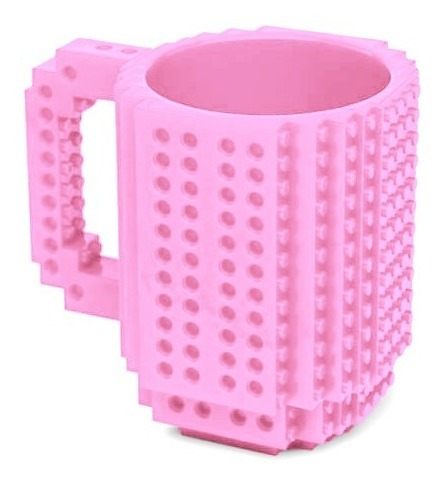 Caneca Blocos Para Montar | Bloquinhos | 350ml | Rosa